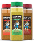 Dan-O's Seasoning Large 3 Bottle Combo | Original, Chipotle, & Spicy | 3 Pack (20 oz)