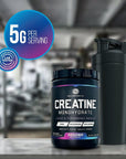 Micronized Creatine Monohydrate Powder - 100% Pure Unflavored Creatine Powder 5000mg Per Serv (5g) Supports Muscle Building & Cellular Energy - Amino Acid Supplement - Keto Friendly - 60 Servings