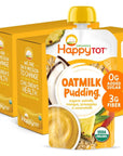 Happy Tot Organics Oatmilk Pudding, Dairy-Free, Stage 4 Toddler Snack, Oatmilk, Mangos, Pineapples & Coconutmilk, 4 Ounce Pouch, Pack of 16