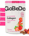 GoBeDo Collagen Granola - Strawberry & Almond - 7 x 25g Bags Deliciously Healthy High Protein Cereal - Low-Carb Keto Clusters - No Added Sugar & Gluten-Free - Supports Skin, Joints, Bones & Hair