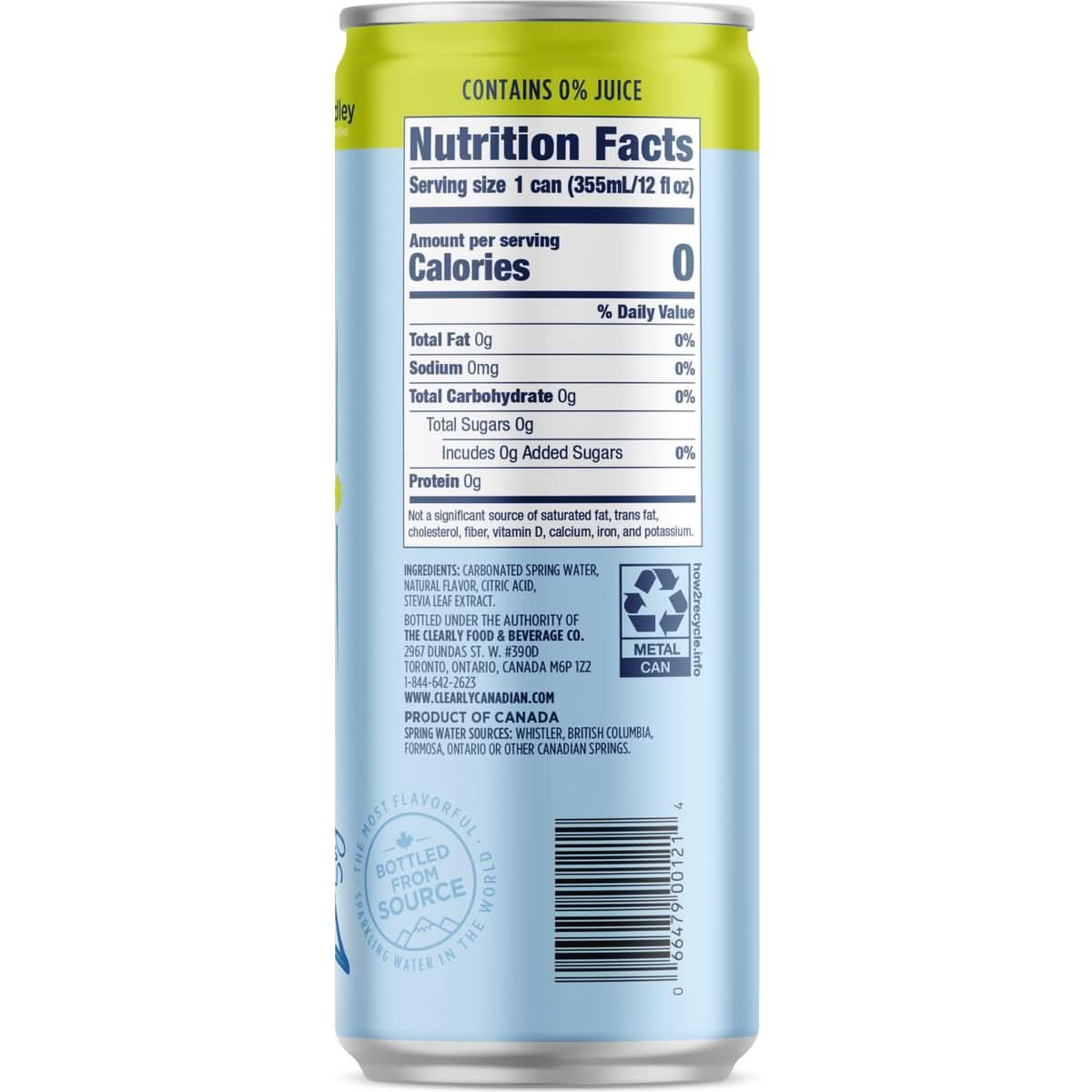 Clearly Canadian Zero Sugar Citrus Medley Sparkling Water Beverage Zero Sugar  Zero Calories 1 Case 24 cans x 12 fl oz