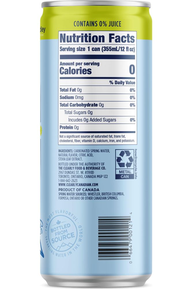 Clearly Canadian Zero Sugar Citrus Medley Sparkling Water Beverage Zero Sugar  Zero Calories 1 Case 24 cans x 12 fl oz