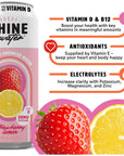 ShineWater Vitamin D Hydration Electrolyte Drink Strawberry Lemon 12 Pack Sugar Free Naturally Flavored Water Magnesium Zinc Vitamin B12 Folic Acid Plant Based Antioxidants Low Calorie