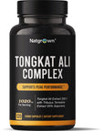 Natgrown Tongkat Ali Extract 200 to 1 for Men (Longjack) Eurycoma Longifolia 1020mg per Serving - Men's Health Support - 120 Vegan Capsules