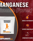 BulkSupplements.com Manganese Gluconate Powder - Mineral Supplement - Bone Supplements - Manganese Supplement - Minerals Supplements - Mineral Supplements (100 Grams - 3.5 oz)