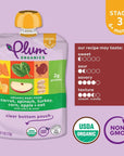 Plum Organics Stage 3 Organic Baby Food Meals [9+ Months] Carrot, Spinach, Turkey, Corn, Apple & Oat 4 Ounce Pouch (Pack Of 6) Packaging May Vary