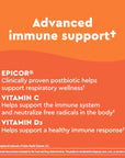 Nature Made Wellblends Immune & Respiratory, EpiCor Postbiotic, Vitamin C, Vitamin D3, Advanced Immune Support Supplement, 50 Vegetarian Capsules