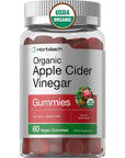 Organic Apple Cider Vinegar Gummies | 60 Gummies | Vegan, Non-GMO & Gluten-Free Supplement | USDA Certified Organic ACV | Apple Flavor | by Horbaach