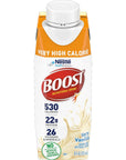 Boost Very High Calorie Nutritional Drink 8 Fl Oz Pack of 3 Vanilla