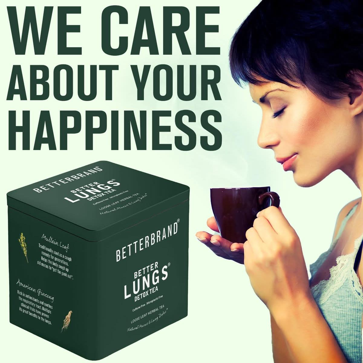 Betterbrand BetterLungs Mullein Lung Support Tea  20 Loose Leaf Servings  Ginseng Elderberry Ginger  Thyme for Lung Cleanse Congestion Relief Mucus Detox  Caffeine Free