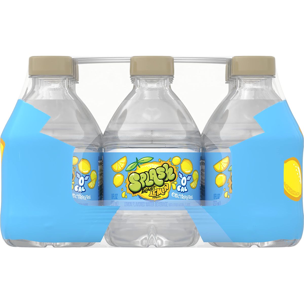 Splash Refresher Lemon Flavored Water 8 Fl Oz Plastic Bottle Pack of 12