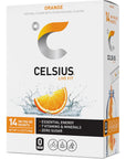 CELSIUS OntheGo Powder Stick Zero Sugar 14 Sticks per Pack Orange 260 Oz