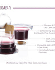 Simply Communion Prefilled Communion Cups  Tray  Seatback Pew Compatible Cups and Wafer  Concord Juice and Bread  Box of 100  EASY Open Made in the USA