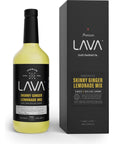 LAVA Premium Skinny Ginger Lemonade Vodka Cocktail Mix made with Sicilian Lemon Juice Candied Ginger Puree Skinny Ginger Lemonade Mixer 1 Bottle 338 Ounces