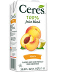 Ceres 100 All Natural Pure Fruit Juice Blend Peach  Gluten Free Rich in Vitamin C No Added Sugar or Preservatives Cholesterol Free  338 FL OZ Pack of 6