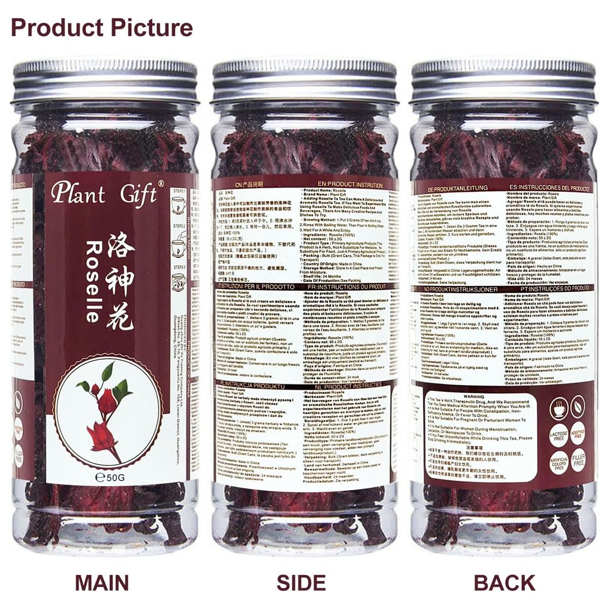 Plant Gift Roselle Hibiscus Hibiscus Tea Hibiscus Flowers Roselle Tea 100 Natural Roselle Whole Flowers  NonGMO  Caffeinefree  50G176oz