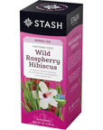 Stash Tea Wild Raspberry Hibiscus Herbal Tea 1 Boxes of 30 Tea Bags 30 Tea Bags Total with eRaiyan Sticker