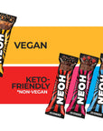 NEOH Chocolate Bars  Keto Chocolate Dipped Candy Bar GlutenFree LowCalorie LowCarb PlantBased HighFiber Snacks No Added Sugar 1 Ounce Individually Wrapped Bars 12 Pack