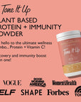 Tone It Up Plant Based Protein + Immunity Powder I Dairy Free, Gluten-Free, Kosher, Non-GMO Pea & Chia Seed Protein and Oat Milk for Women I 14 Servings, 15g of Protein + Vitamin C - Strawberry Banana