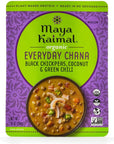 MAYA KAIMAL Organic Indian Coconut  Green Chili Everyday Chana  10oz PACK of 3  Microwaveable Ready to Eat Fully Cooked Chickpeas  Vegan Ready to Eat