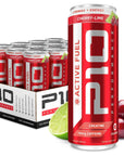 P10 Performance Active Fuel Fitness Recovery Energy Drink Restore Electrolytes B Vitamins for Mood Mental Clarity Hydration Recovery Zero Sugar  Zero Calories Drink 150mg Caffeine 12 Pack of 12 Fl Oz Cans CherryLime