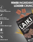 LAIKI Gluten Free Rice Crackers Black Rice Resealable 353 Ounce Bag