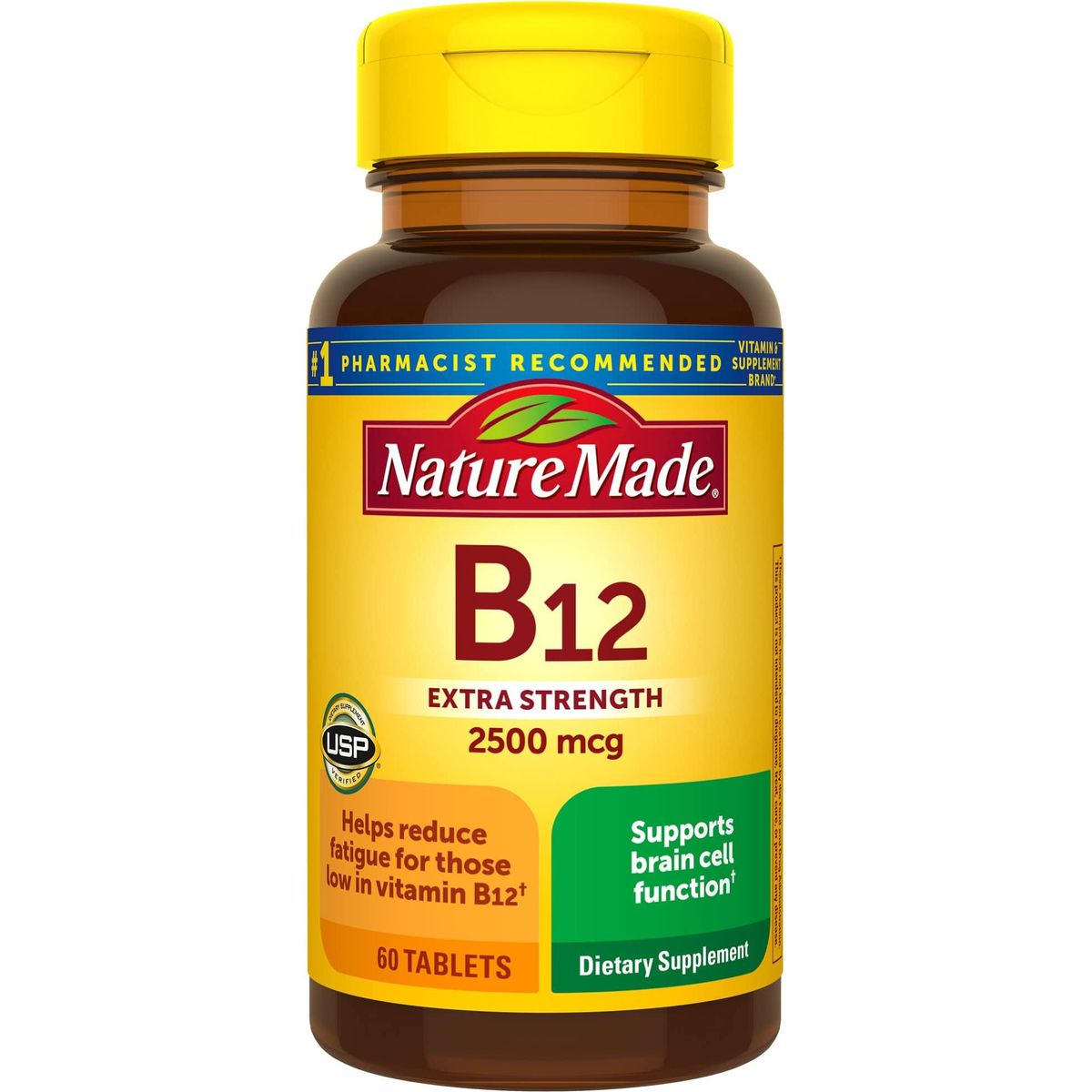 Nature Made Extra Strength Vitamin B12 2500 mcg, Dietary Supplement for Energy Metabolism Support, 60 Tablets, 60 Day Supply