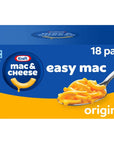 Kraft Easy Mac Original Macaroni  Cheese Microwavable Dinner 18 ct PacketsPackaging May Vary