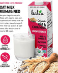 Organic Oat  Chia Milk Zero Sugar Oat Milk with 800mg OMEGA3 and Prebiotic Fiber Vegan Dairy Free Gluten Free Plant Based Lactose Free NonGMO ShelfStable Low Carb Keto Soy Free Kosher Lechia 32oz 6 Pack