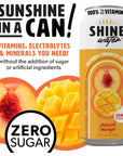 ShineWater Vitamin D Hydration Electrolyte Drink Peach Mango 12 Pack Sugar Free Naturally Flavored Water Magnesium Zinc Vitamin B12 Folic Acid Plant Based Antioxidants Low Calorie