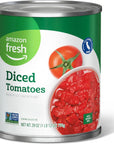 Amazon Fresh Diced Canned Tomatoes in Tomato Juice 28 Oz Previously Happy Belly Packaging May Vary