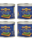 Ortega Canned Green Chiles Whole Fire Roasted 4oz Can Pack of 4 Select Size Below Whole Fire Roasted Green Chiles 4oz