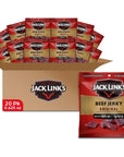 Jack Link's Beef Jerky, Original, Multipack Bags - Flavorful Meat Snack for Lunches, Ready to Eat - 7g of Protein, Made with Premium Beef, No Added MSG** - 0.625 oz (Pack of 20)