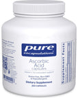 Pure Encapsulations Ascorbic Acid Capsules | Vitamin C Supplement for Antioxidant Defense, Immune Support, and Vascular Integrity* | 250 Capsules