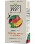 Good Earth Sensorial Blend All Natural Tropical Mango and Moringa Herbal Tea 15 Count Pack of 5