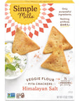 Simple Mills Veggie Pita Crackers, Himalayan Salt - Gluten Free, Vegan, Healthy Snacks, Paleo Friendly, 4.25 Ounce (Pack of 1)