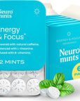 NeuroGum Energy Caffeine Mints (72 Pieces) - Sugar Free with L-theanine + Natural Caffeine + Vitamin B12 & B6 - Nootropic Energy & Focus Supplement for Women & Men - Keto & Vegan, Peppermint Flavor