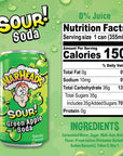 Sour Fruity Soda with Classic Warheads Flavors  Perfectly Balanced Sweet and Sour Soda  Warheads Candy Throwback Treat Soda Cocktail Mixer Pack of 12 12oz Cans Variety Pack