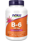 NOW Supplements, Vitamin B-6 (Pyridoxine HCl) 100 mg, Cardiovascular Health*, 250 Veg Capsules