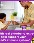 Zarbee's Elderberry Gummies for Kids with Vitamin C; Zinc & Elderberry; Daily Childrens Immune Support Vitamins Gummy Children Ages 2 and Up; Natural Berry Flavor; 42 Count