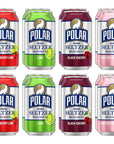 Polar Seltzer Water Variety Pack  Cranberry Lime Black Cherry Lime Ruby Red Grapefruit  12 fl oz  Pack of 16