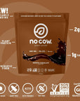 No Cow Vegan Protein Powder, Chocolate, 20g Plant Based Protein, Recyclable Bag, Dairy Free, Soy Free, No Sugar Added, Keto Friendly, Gluten Free, Naturally Sweetened, Non GMO, Kosher, 1.74 Pound