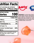 Amos 4D Fruit Gummy Peach Burst Fruity Snacks Jelly Filled Peach Flavor Soft and Chewy Gluten Free 229oz Per Bag 8 Bags