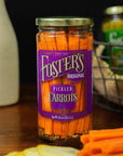 Fosters Pickled Carrots Original 16oz 2 Pack  Pickled Carrots in a Jar  Traditional Pickled Vegetables Recipe for 30 years  Gluten Free  Fat Free Carrots Pickled  Preservative Free Pickles