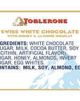 TOBLERONE Swiss Chocolate Candy With Honey  Almond Nougat  Milk  White  Dark  Fruit  Nut  Perfect For Holidays Valentines Day Parties Gifts  More White Chocolate 6 Count Multi