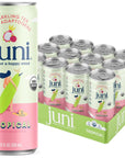 Juni Sparkling Tea with Adaptogens Tropical Tea Zero Sugar 5 Calories Organic Iced Tea Natural Caffeine from Green Tea Vegan Adaptogen Drink 12 Fl Oz Cans 12Pack