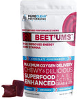 BEET'UMS Beet Chews - Premium Organic Beet Juice Powder Supplement - Nitric Oxide Energy & Blood Flow Circulation Support - Real Chocolate Pomegranate Health Chews with 7 Superfoods (30 XL Servings)