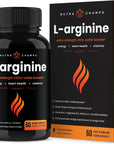 Premium L Arginine Supplement | 5-in-1 Nitric Oxide Supplement | L-Arginine Powder & L Citrulline Enhanced with Grape Seed & Ginger | Energy, Blood Flow, Heart Health & Stamina | 60 Vegan Capsules