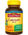 Nature Made Calcium 500 mg with Vitamin D3, Dietary Supplement for Bone Support, 130 Tablets