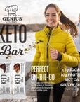 Genius Gourmet Gluten Free Keto Protein Bar Chocolate Keto Bars Premium MCTs Low Carb Low Sugar Variety Pack 20 Count Pack of 1